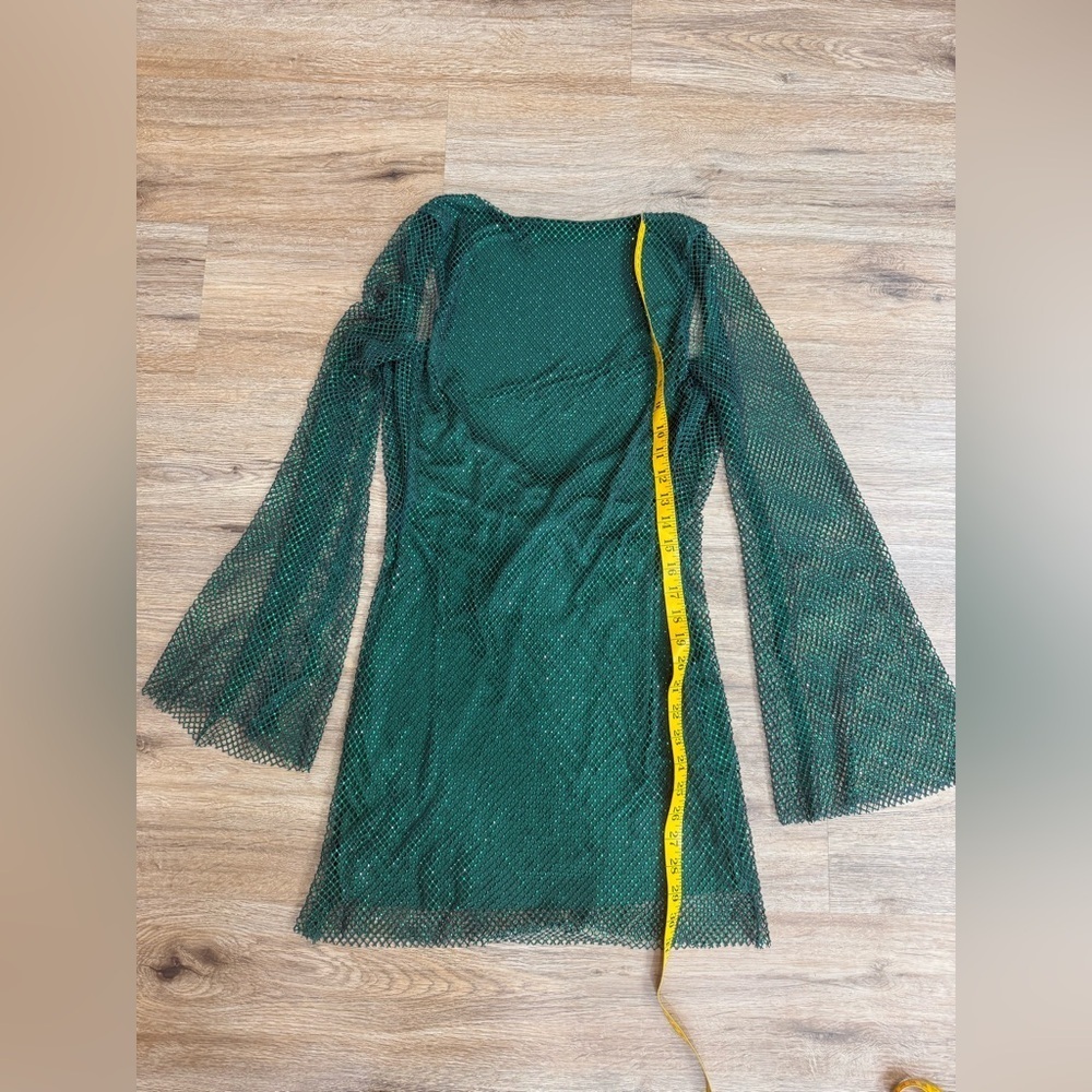 Da Veamor Flare Sleeve Diamanté Mini Dress Size S NWT - Picture 5 of 6